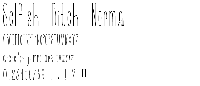 Selfish Bitch Normal font